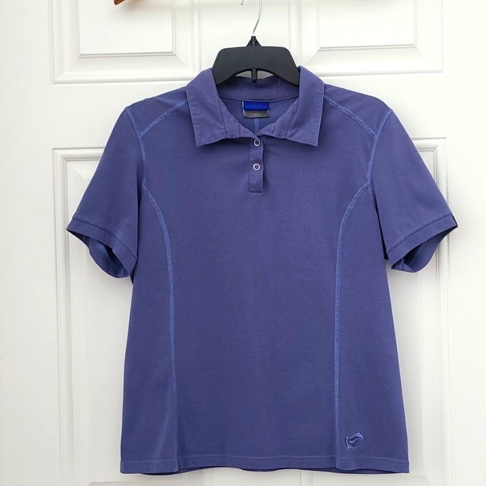 Irideon riding ware shirt, large, button up, purple/periwinkle